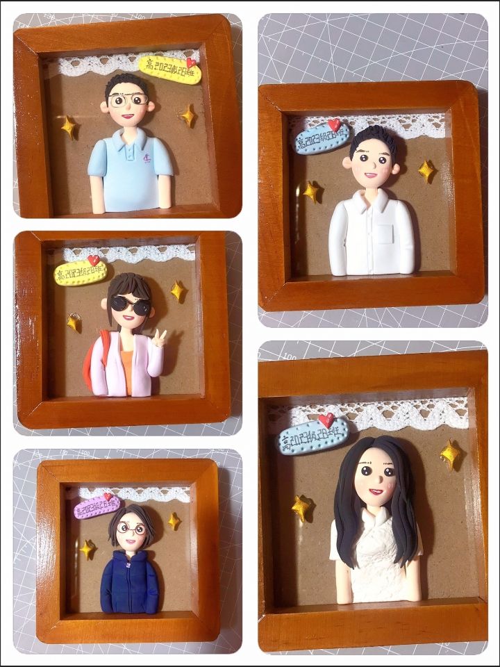 Custom Clay Cartoon Figurine Photo Frames Birthday Graduation