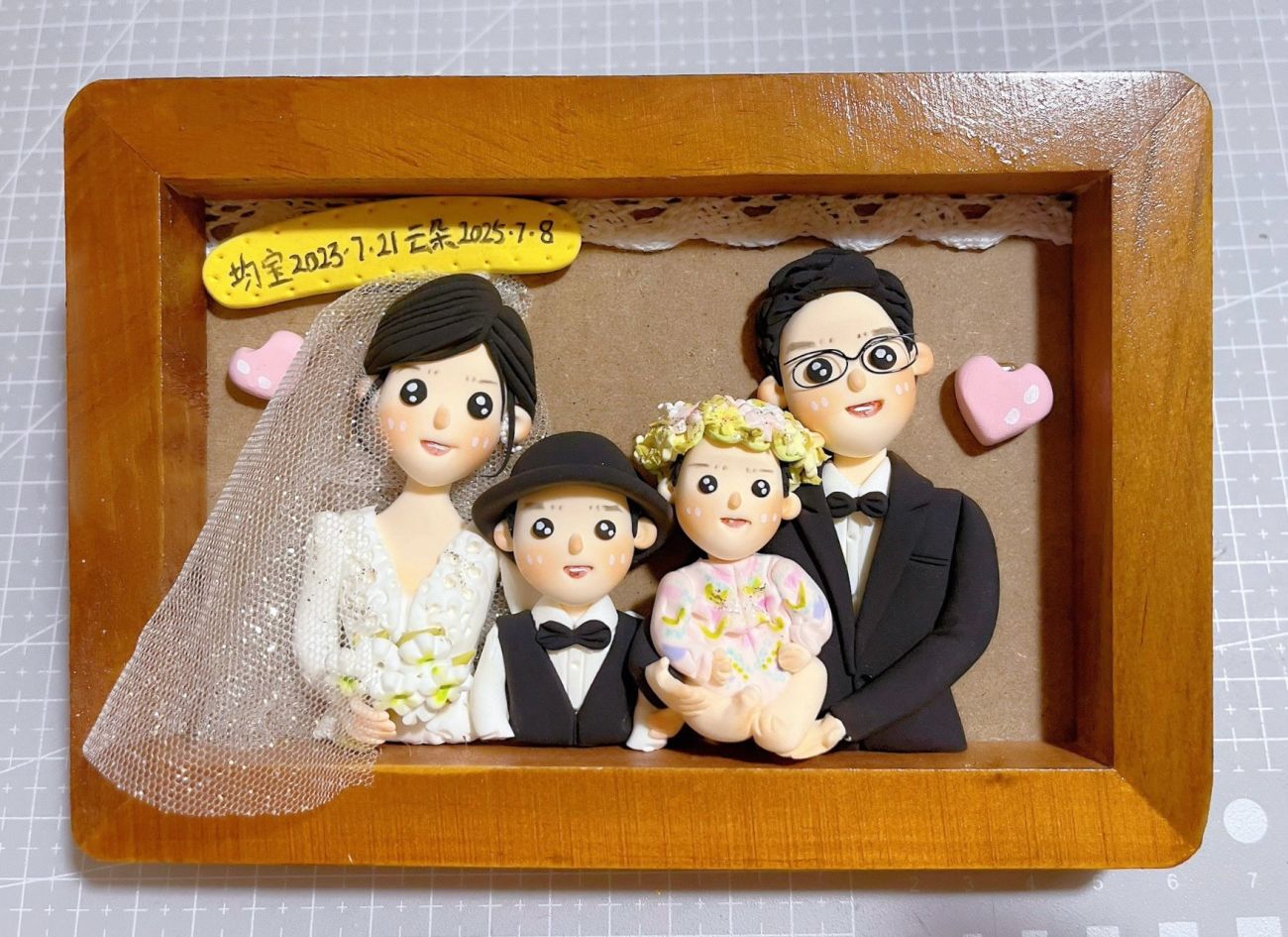 Custom Clay Cartoon Figurine Photo Frames Fmaily