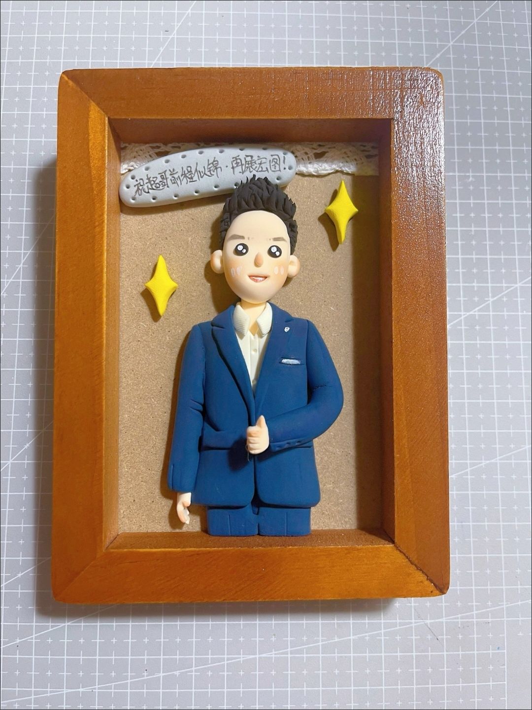 Custom Clay Cartoon Figurine Photo Frames Birthday Graduation