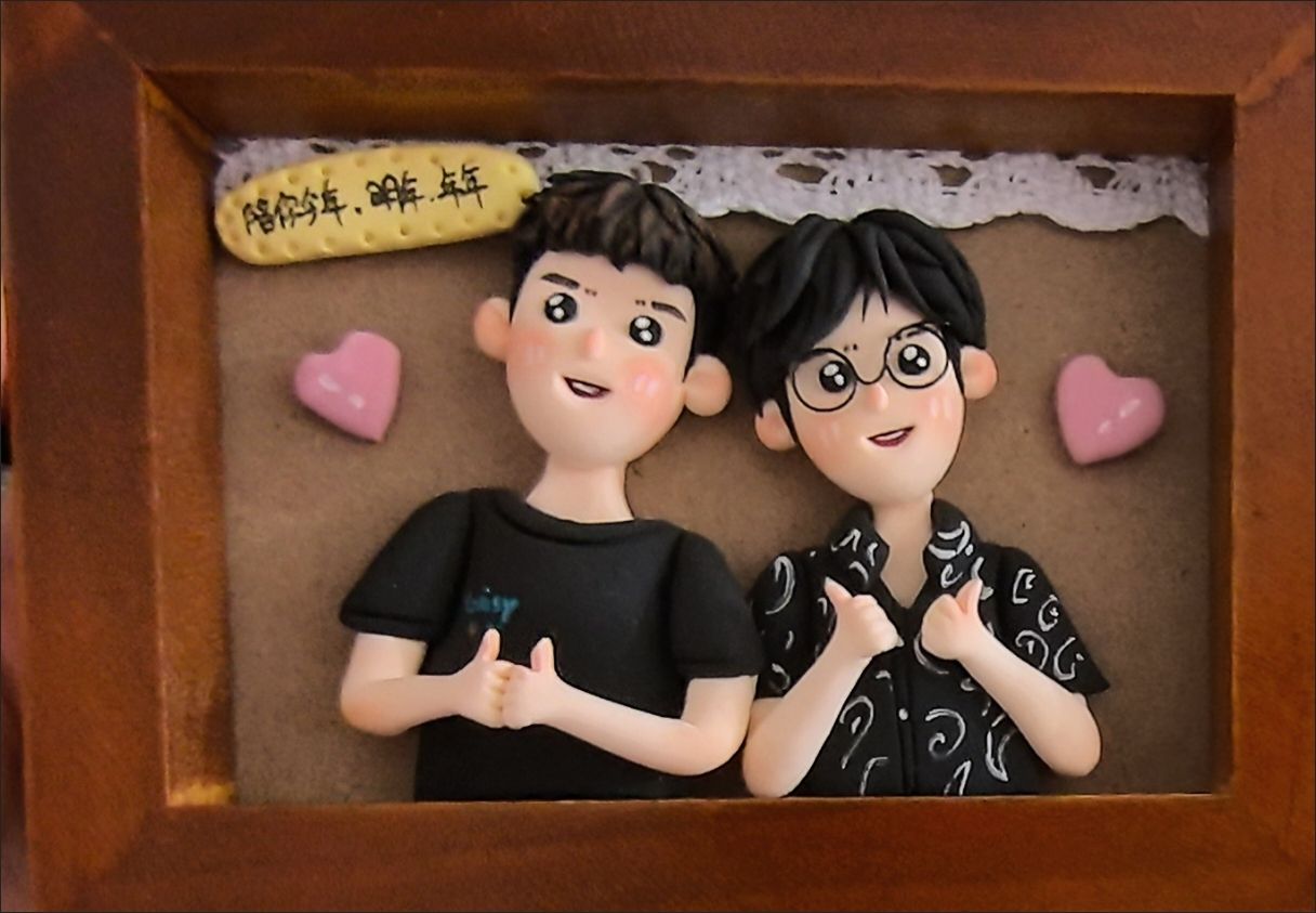 Custom Clay Cartoon Figurine Photo Frames Bestie Sibling