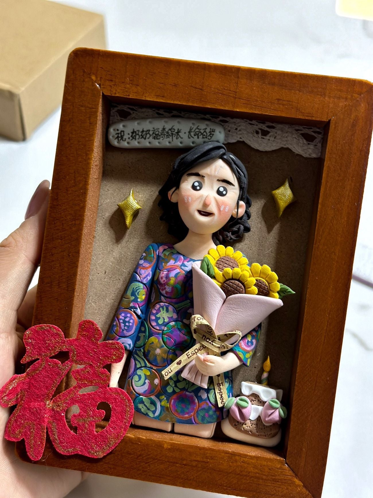 Custom Clay Cartoon Figurine Photo Frames Birthday Graduation