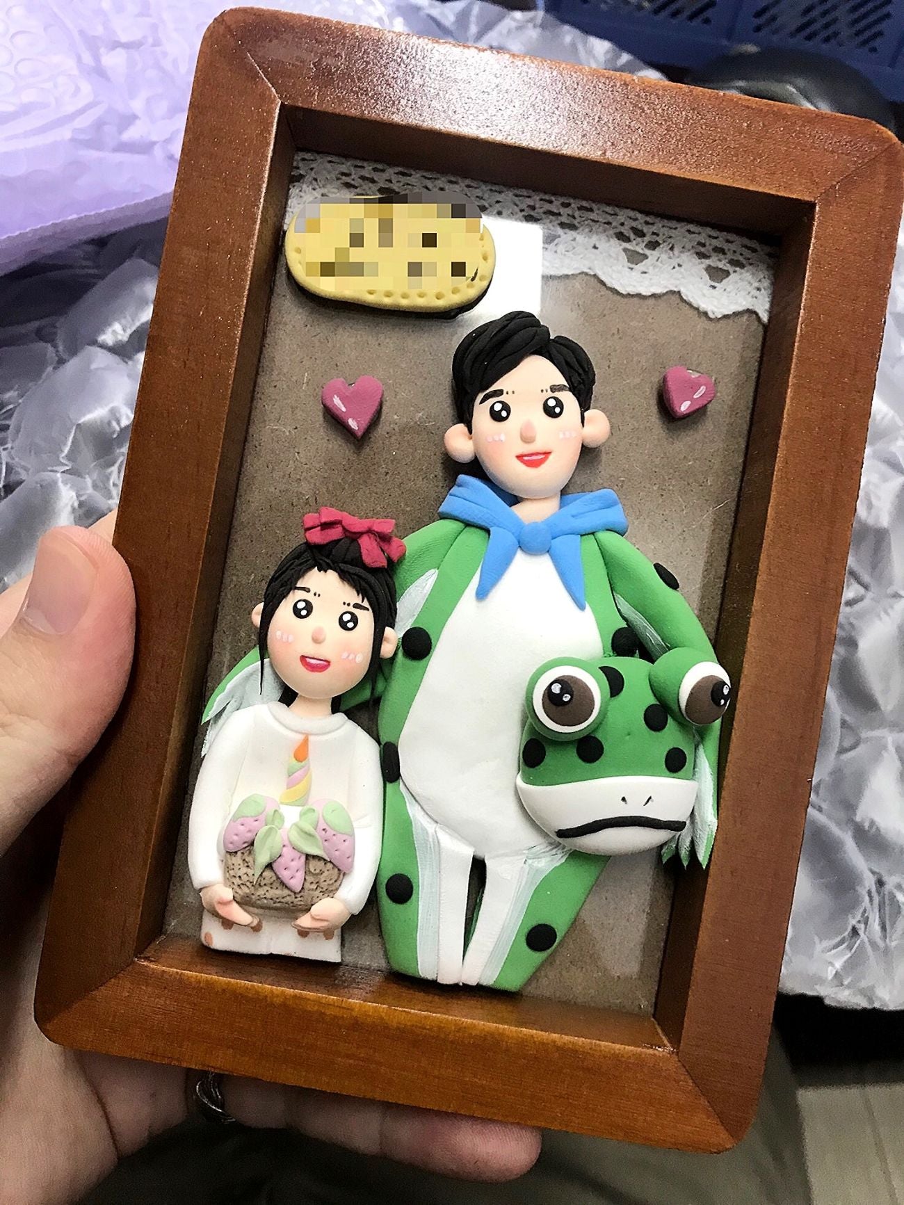 Custom Clay Cartoon Figurine Photo Frames Fmaily